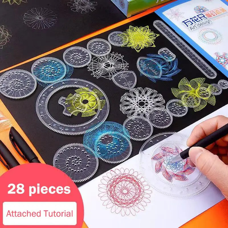 22pcs Drawing Toys Set | Geometric Ruler Mathematical Roulette Drawing Tools