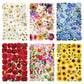 50 Transparent Flower Stickers | PET Decorative Craft Set for Journals and Notebooks