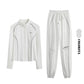 Women's 2-Piece Zipper Gym Set: High Waist Tracksuit & Jacket