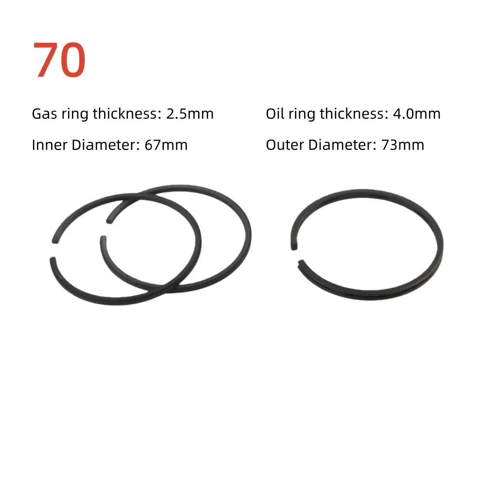 3pcs Piston Rings Set for Air Compressor | Pneumatic Cylinder Replacement Kit