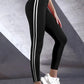 High Waisted Slim Fit Leggings with Side Stripes for Women