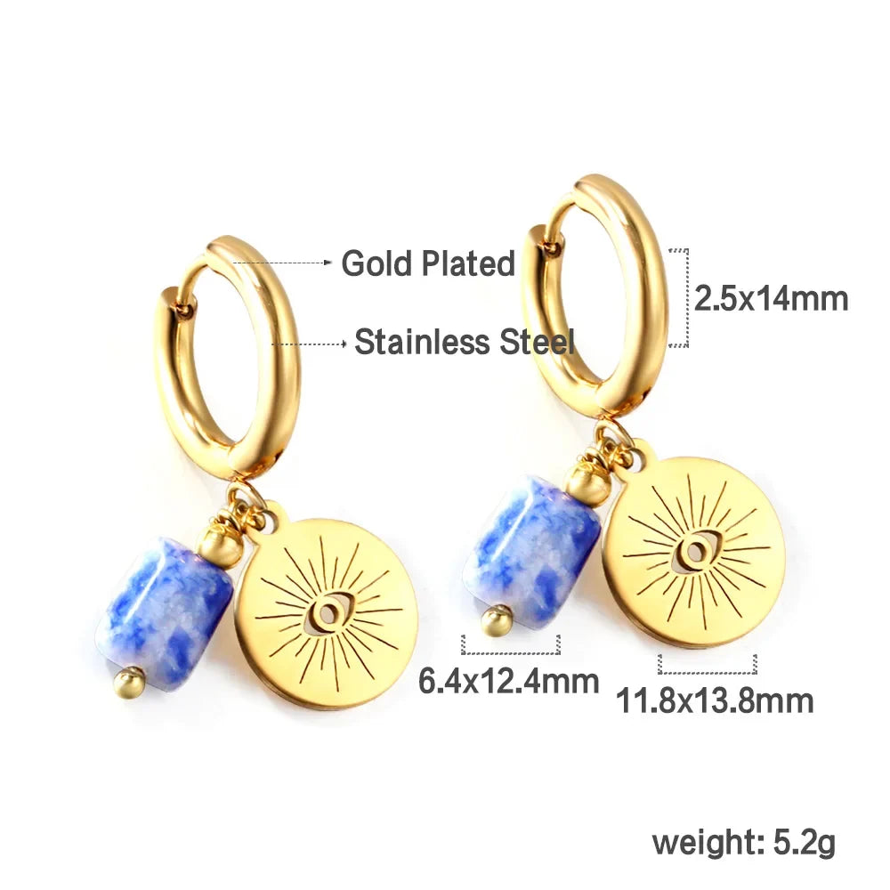 LUXUSTEEL Animal Hoop Earrings | Stainless Steel Drop Earrings for Women