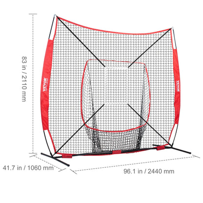 Perfect Your Game  5x5 ft Portable Baseball & Softball Practice Net