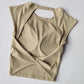 Slim Backless Yoga T-Shirt Vest with Built-In Pads