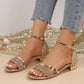 2026 New Fashion Party Women's Sandals Gold and Silver Low Heel Casual Shoes Women Open Toe Summer Light Fashion Women's Shoes