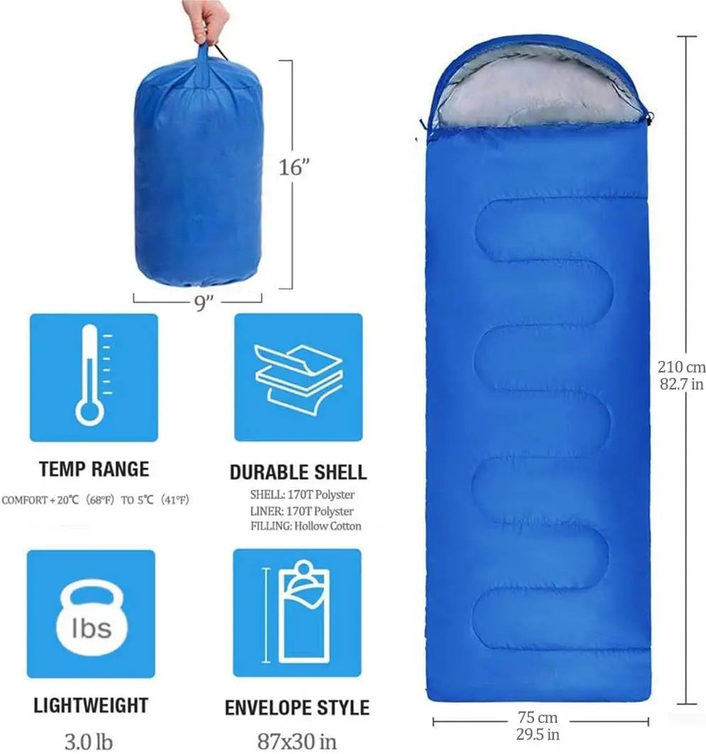 Warm Envelope Camping Sleeping Single Hiking Bag