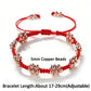 Handmade Adjustable Red Braided Rope Bracelets 5mm Copper Beads Flower Shape Lucky Bangle Women Daily Wear Fashion Jewelry Gifts