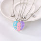 3 Pcs/set Best Friends Pendant Necklace For Woman Magnetic Adjustable Rainbow Daisy Lover Broken Heart Chain BFF Jewelry Gifts