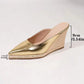Fashion High Heels for Woman Gold Black Silver Elegant Women Shoes Luxury Handmade Weaving Lightweight Female Mules Slippers