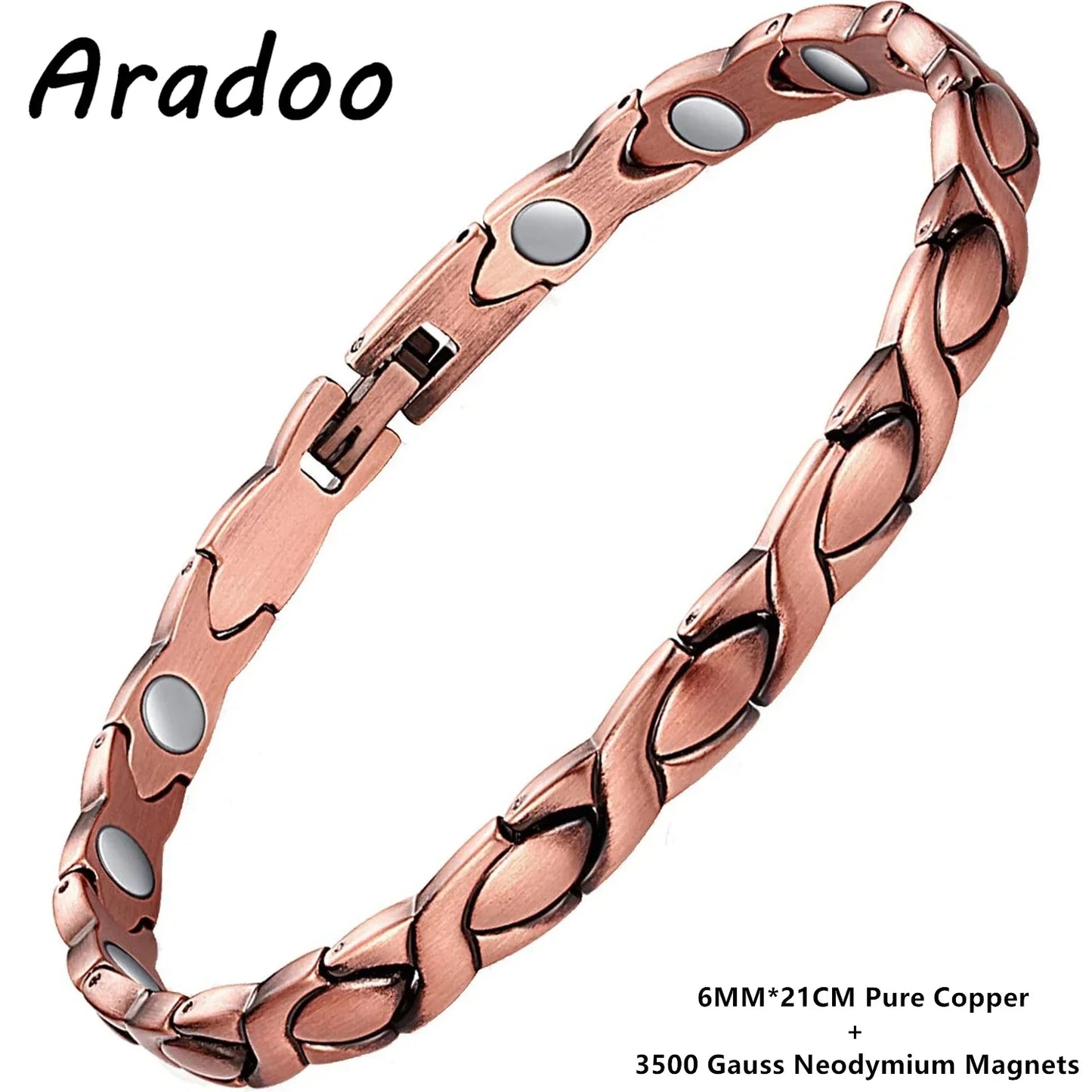 ARADOOPure Copper Bracelet for Women 99.99% Magnetic Therapy Jewelry, Vintage Style Gift for Her
