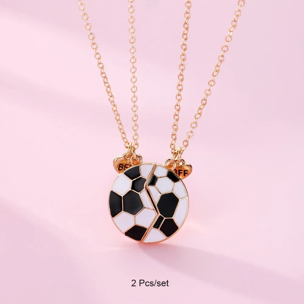 3 Pcs/set Best Friends Pendant Necklace For Woman Magnetic Adjustable Rainbow Daisy Lover Broken Heart Chain BFF Jewelry Gifts
