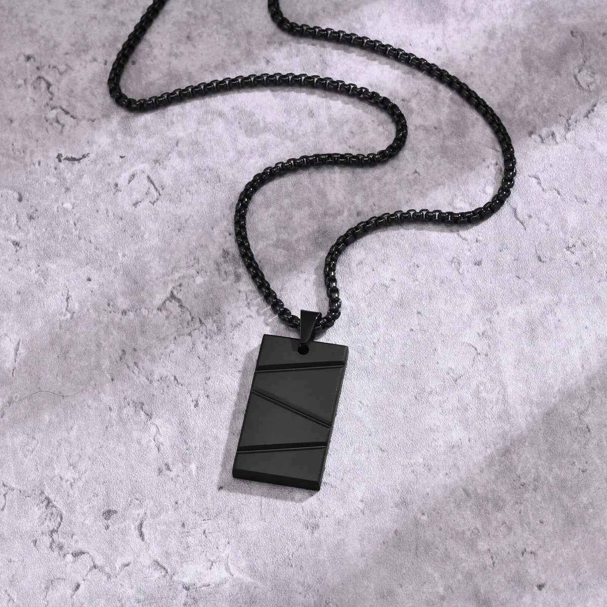 Small Dog Tag Pendant Necklace | Military Style Stainless Steel Gift for Men