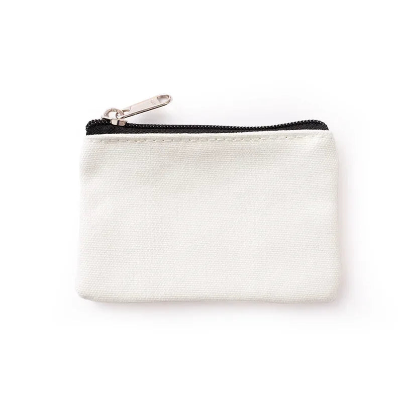 Solid Color Canvas Zipper Coin Purse | Mini Money Pouch for Women Men