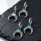 Vintage Moon Earrings for Men | Green Stone Stainless Steel Hoop Jewelry