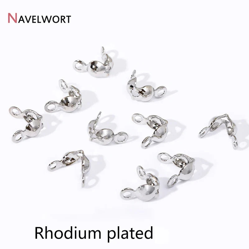 18K Gold Plated Double-Cup Bead Tips | Jewelry Findings for DIY Necklaces and Bracelets