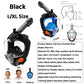 Full Face Snorkel Mask 180° Panoramic View Dry Top Snorkel Anti-Fog Leak-Proof Safe Breathing Swimming Diving Gear for Adults