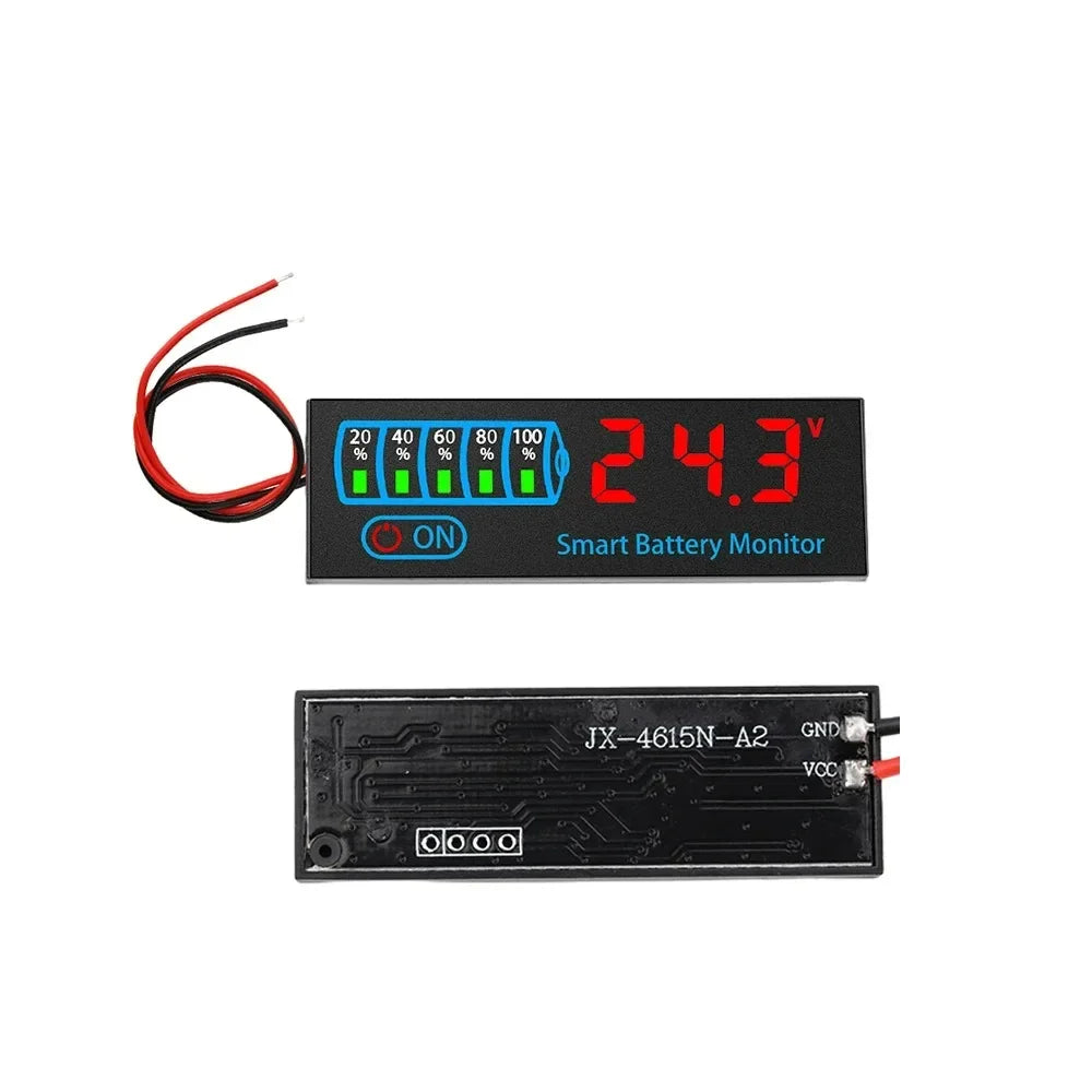 LED Voltage and Battery Capacity Display Board | DC 7-55V Universal Smart Battery Charge Indicator with Low Voltage Alarm