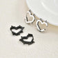 Exaggerated Spike Rivet Heart Stud Earrings | Stainless Steel Goth Punk Jewelry