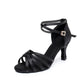 Gold Silver Woman Latin Dance Shoes With Rhinestone Buckle Jazz Salsa Dance Shoes For Ladies Girls Suede Soft Sole 5/7cm Heel