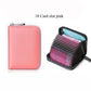 Business Card Holder Wallet | PU Leather Credit Card Case with Zipper Closure