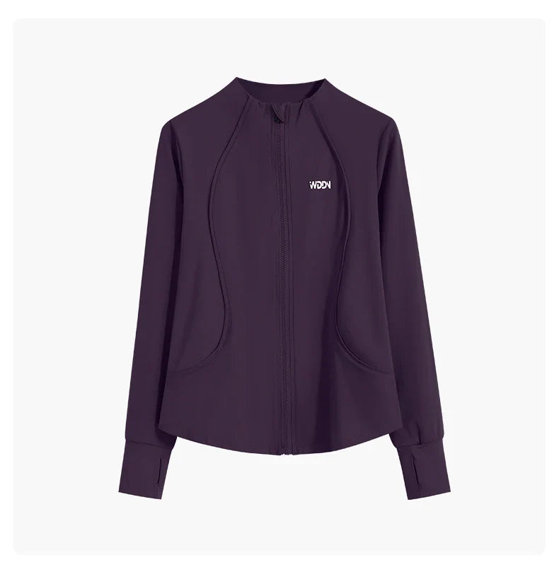 Slim Fit Yoga Long Sleeve Workout Top with Thumb Holes