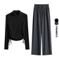 Women’s 2-Piece Yoga Set: Drawstring Top & Sweatpants