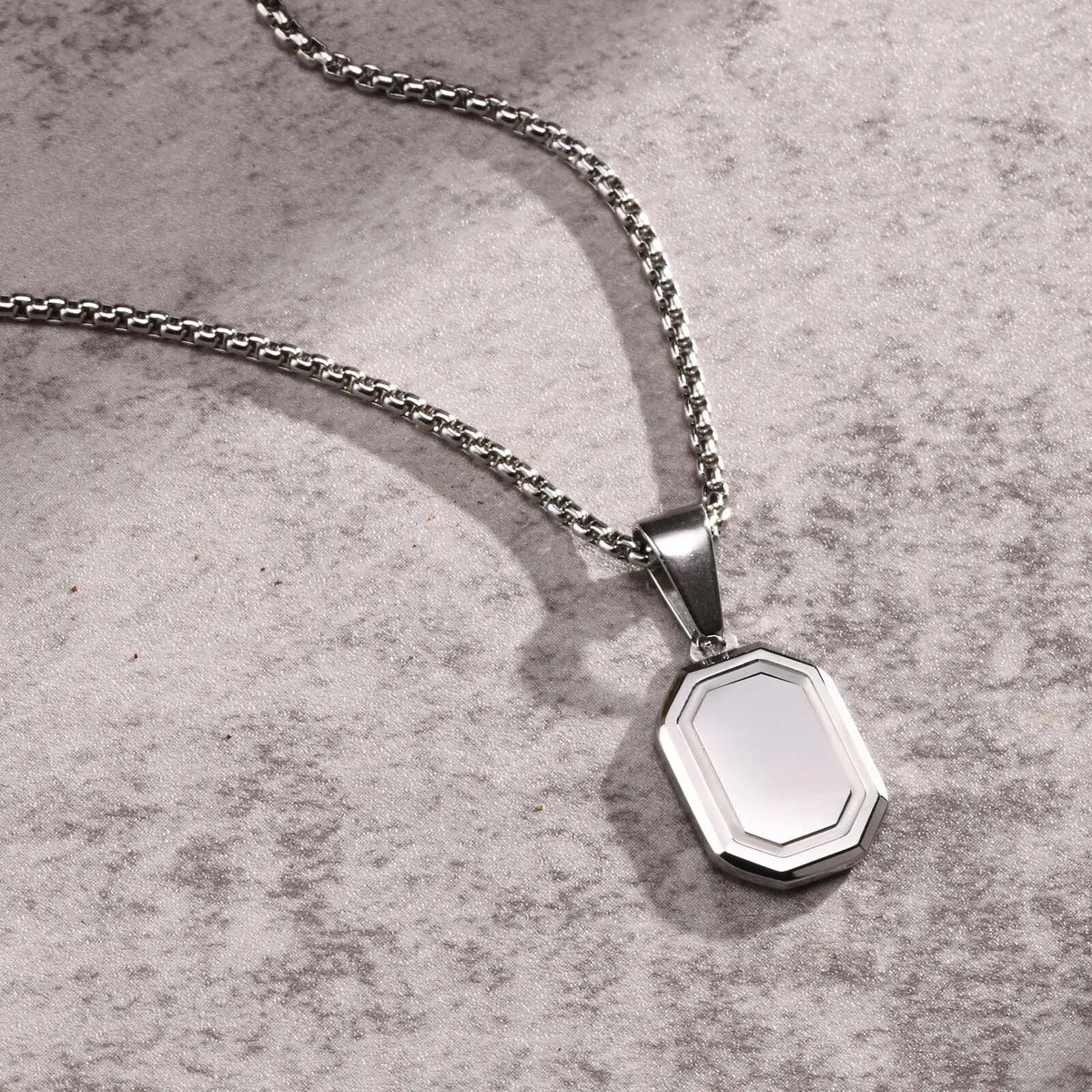 Small Dog Tag Pendant Necklace | Military Style Stainless Steel Gift for Men
