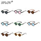 New Fashion Ins Popular Small Polygon Square Sunglasses Women Clear Ocean Lens Shades Men Trending Rivets Sun Glasses UV400