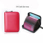 Business Card Holder Wallet | PU Leather Credit Card Case with Zipper Closure