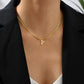 Gold Letter Initial Pendant Necklace | Stainless Steel Snake Chain Jewelry for Women