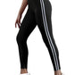 High Waisted Slim Fit Leggings with Side Stripes for Women
