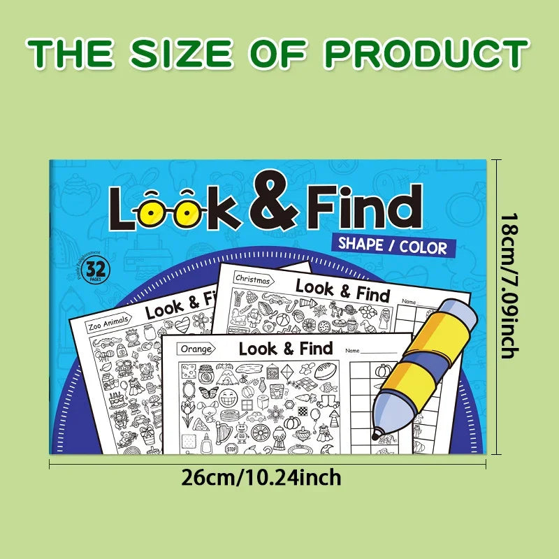 Look and Find Hidden Object Coloring Book | Interactive Seek and Find Activity Workbook for Kids