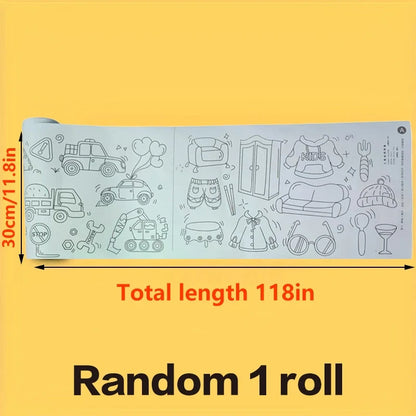 Children's Drawing Kit | 3m Long Doodle Paper Rolls for Creative Fun
