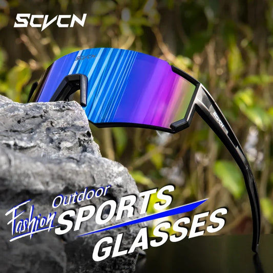 SCVCN New Cycling Sunglasses Men MTB Riding Glasses Women Outdoor Sports UV400 Running Hiking Sunglasses Bike Bicycle Eyewear