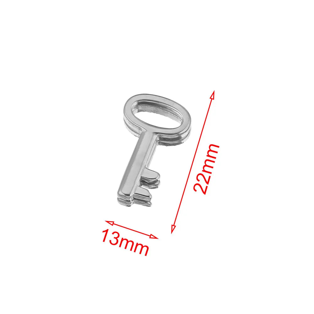 Gold Plated Heart Lock Key Pendant Set | 5pcs Stainless Steel Charms for DIY Jewelry
