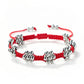 Handmade Adjustable Red Braided Rope Bracelets 5mm Copper Beads Flower Shape Lucky Bangle Women Daily Wear Fashion Jewelry Gifts