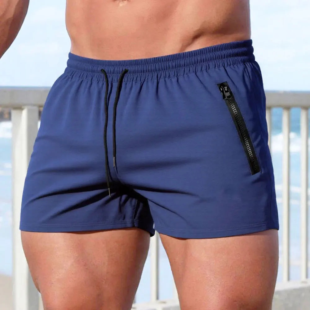 Men’s Quick-Dry Swim & Gym Shorts with Zipper Pockets