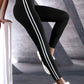 High Waisted Slim Fit Leggings with Side Stripes for Women