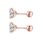 Stainless Steel Titanium Tragus Stud Earrings | 4 Prong Zircon Crystal Cartilage Jewelry