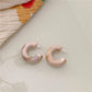 C-Shape Resin Hoop Earrings | Colorful Geometric Acrylic Jewelry for Women
