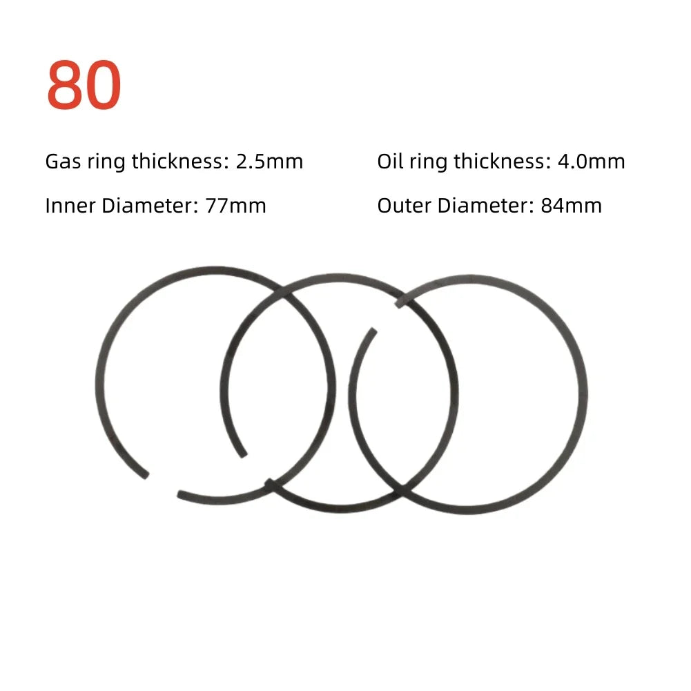 3pcs Piston Rings Set for Air Compressor | Pneumatic Cylinder Replacement Kit
