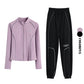 Women's 2-Piece Zipper Gym Set: High Waist Tracksuit & Jacket