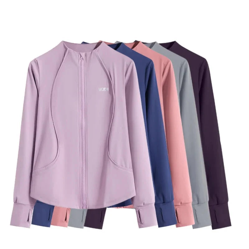 Slim Fit Yoga Long Sleeve Workout Top with Thumb Holes