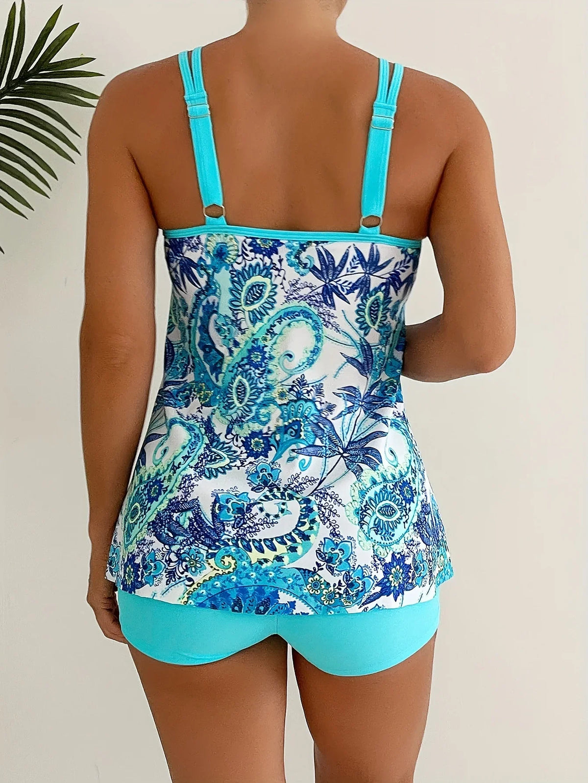Women's Paisley Leaf Print Two-Piece Swimsuit