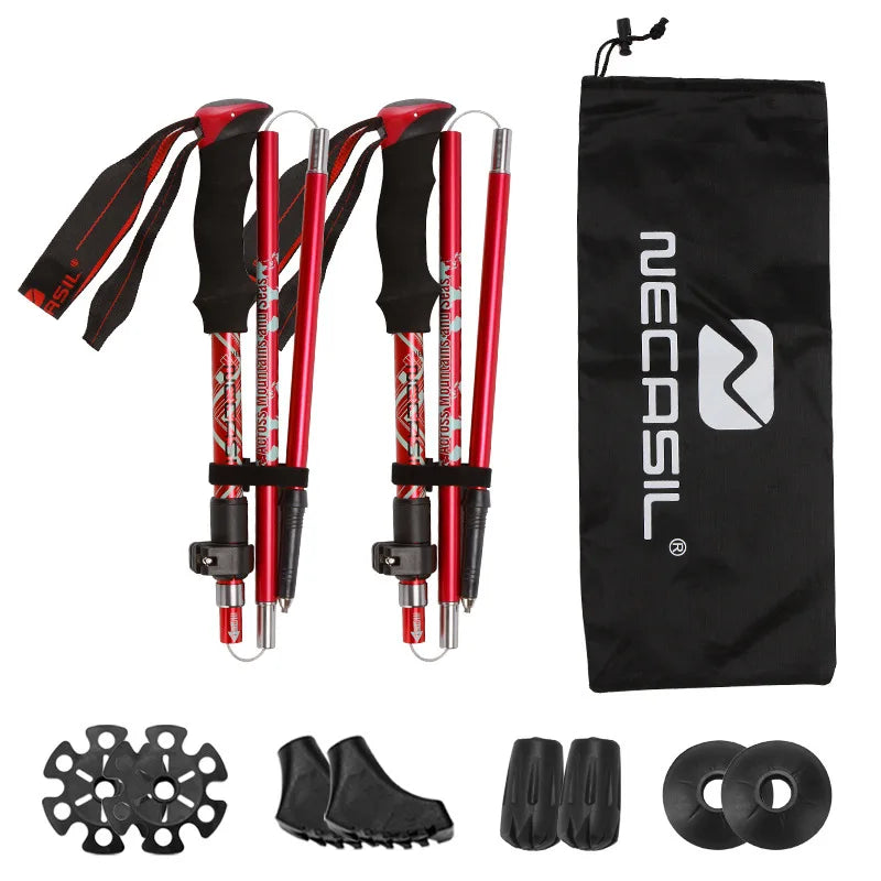 Ultralight Folding Hiking Sticks & Trekking Poles (2-Pack)