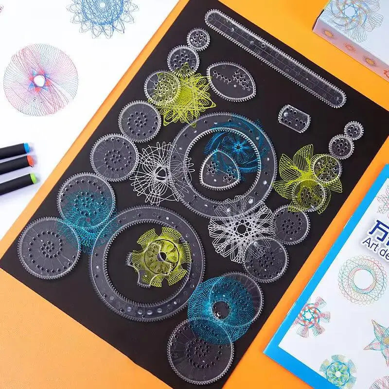 22pcs Drawing Toys Set | Geometric Ruler Mathematical Roulette Drawing Tools for Kids