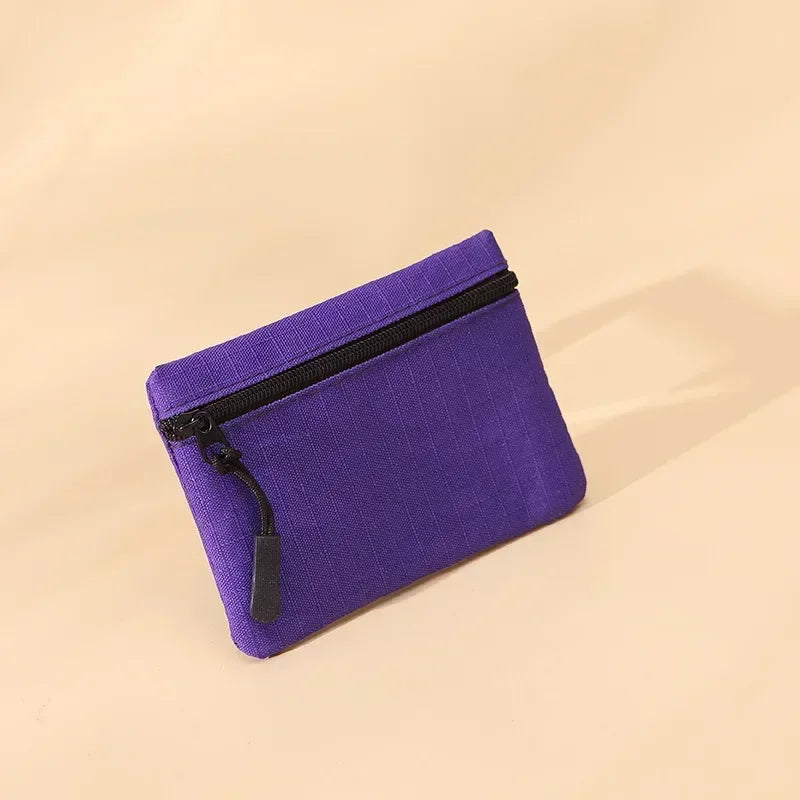 Women Mini Zippers Canvas Coin Purse | Compact Wallet with Keychain