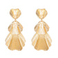 Gold Leaf Drop Earrings | Long Geometric Statement Jewelry for Women