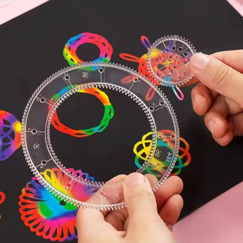 Spirograph Drawing Stencils Set | Creative Gears Geometry Art Kit for Kids