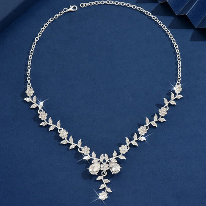 Water Drop Leaf Design Necklace | Light Luxury Fashion Jewelry for Women